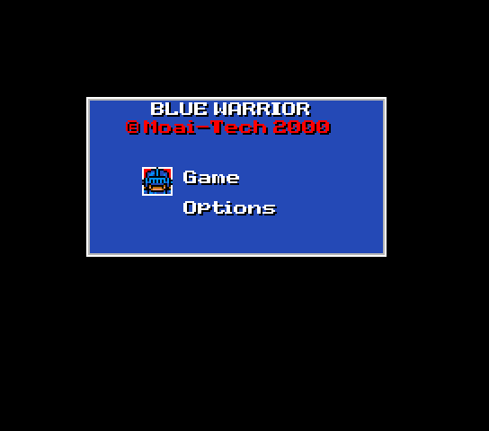 Blue Warrior Title Screen